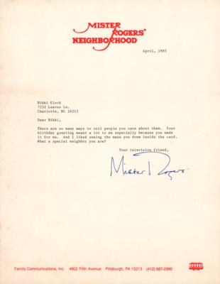 Lot #1048 Fred Rogers Typed Letter Signed