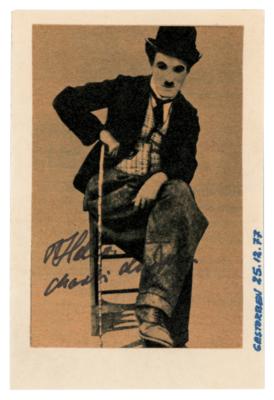 Lot #963 Charlie Chaplin Signed Photograph as The Tramp - Image 1