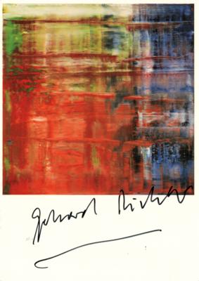 Lot #669 Gerhard Richter Signed Postcard