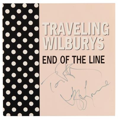 Lot #899 Traveling Wilburys: Tom Petty and Jeff Lynne Signed 45 RPM Single Record - 'End of the Line' - Image 1