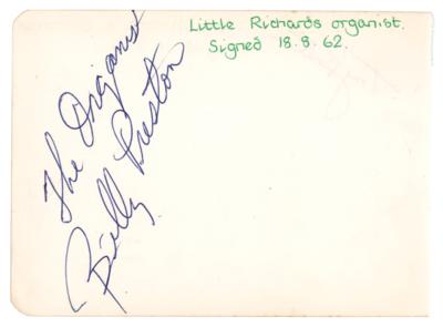 Lot #886 Billy Preston Signature - The organist