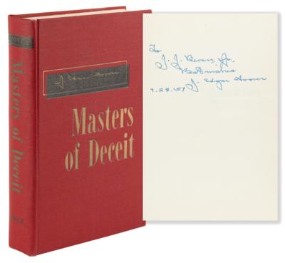 Lot #310 J. Edgar Hoover Signed Book - Masters of Deceit - Image 3