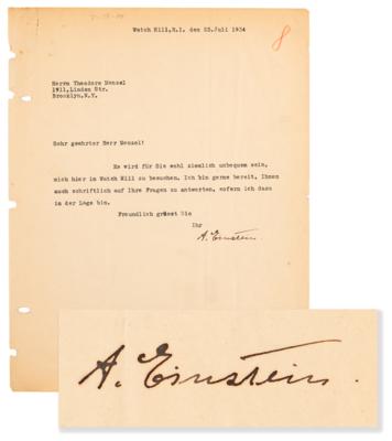 Lot #239 Albert Einstein Collection of (5) Typed Letters Signed, Dating to His Arrival in Princeton After His Self-Exile from Nazi Germany - Image 3
