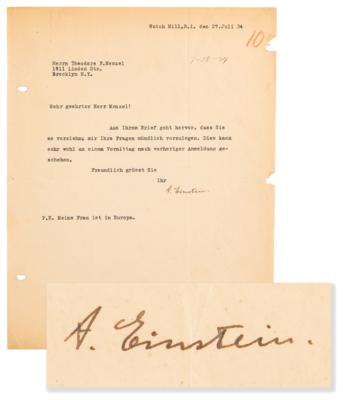 Lot #239 Albert Einstein Collection of (5) Typed Letters Signed, Dating to His Arrival in Princeton After His Self-Exile from Nazi Germany - Image 4