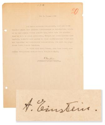 Lot #239 Albert Einstein Collection of (5) Typed Letters Signed, Dating to His Arrival in Princeton After His Self-Exile from Nazi Germany - Image 6