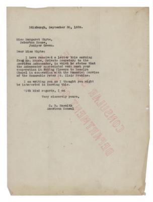Lot #51 John F. Kennedy Typed Letter Signed on Memorial for a WWII Airman Killed While in Active Service with the Royal Air Force on September 8, 1939 - Image 4
