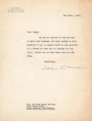 Lot #1045 Jean Renoir Typed Letter Signed