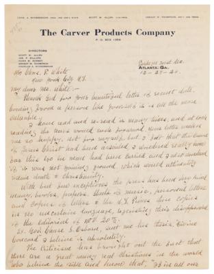 Lot #275 George Washington Carver Autograph Letter Signed on Religion and Agriculture - Image 1