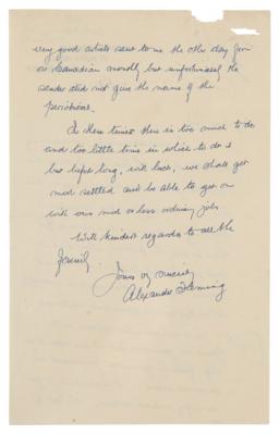 Lot #241 Alexander Fleming Autograph Letter Signed: "I am glad that Penicillin is booming in America" - Image 2
