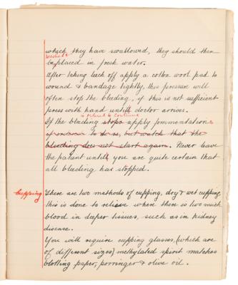 Lot #223 Edith Cavell Hand-Annotated and Initialed Nurse's Notebook - Image 12