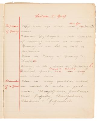 Lot #223 Edith Cavell Hand-Annotated and Initialed Nurse's Notebook - Image 4