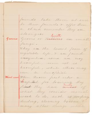 Lot #223 Edith Cavell Hand-Annotated and Initialed Nurse's Notebook - Image 5