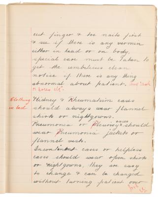 Lot #223 Edith Cavell Hand-Annotated and Initialed Nurse's Notebook - Image 7
