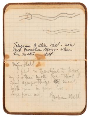Lot #232 Alexander Graham Bell Signed Check, Handwritten Notebook, and Ephemera - Image 6