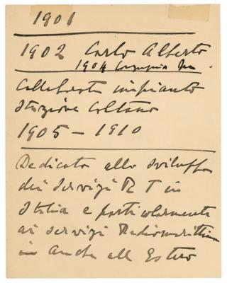 Lot #334 Guglielmo Marconi Handwritten Notes on His Radio Telegraph Research - Image 3