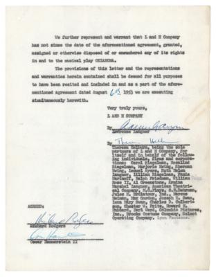 Lot #827 Rodgers and Hammerstein Document Signed for Oklahoma - Image 3