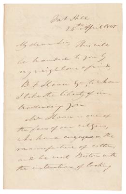 Lot #273 John C. Calhoun Autograph Letter Signed, Introducing a Cotton Manufacturer to Northern Mills - Image 1