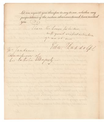 Lot #183 Edmund Randolph Letter Signed as Secretary of State on Negotiations for the Treaty of San Lorenzo - Image 2