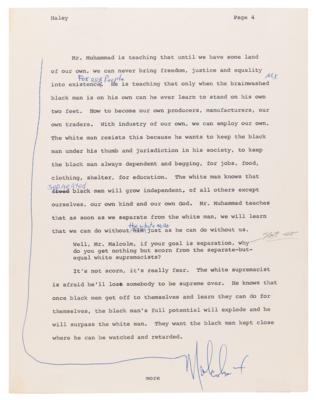 Lot #225 Malcolm X Hand-Corrected and Multi-Signed Draft for Alex Haley’s 1963 Playboy Interview - Signed “Malcolm X” Three Times and “MX” Five Times - Image 4