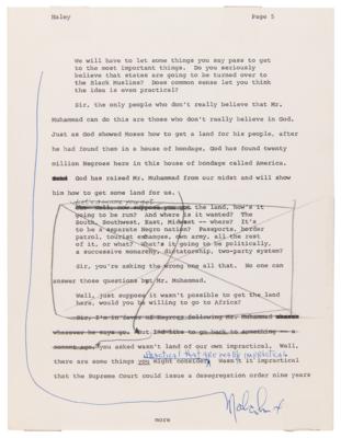 Lot #225 Malcolm X Hand-Corrected and Multi-Signed Draft for Alex Haley’s 1963 Playboy Interview - Signed “Malcolm X” Three Times and “MX” Five Times - Image 5