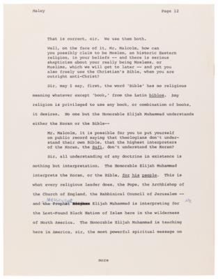 Lot #225 Malcolm X Hand-Corrected and Multi-Signed Draft for Alex Haley’s 1963 Playboy Interview - Signed “Malcolm X” Three Times and “MX” Five Times - Image 7