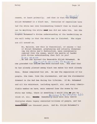 Lot #225 Malcolm X Hand-Corrected and Multi-Signed Draft for Alex Haley’s 1963 Playboy Interview - Signed “Malcolm X” Three Times and “MX” Five Times - Image 9