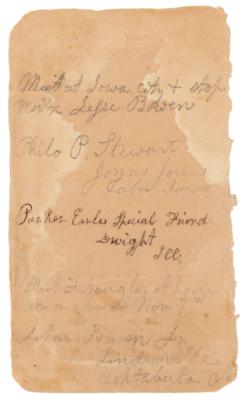 Lot #222 John Brown Handwritten Notebook Page: "Meet F. Douglas at home" - Image 1