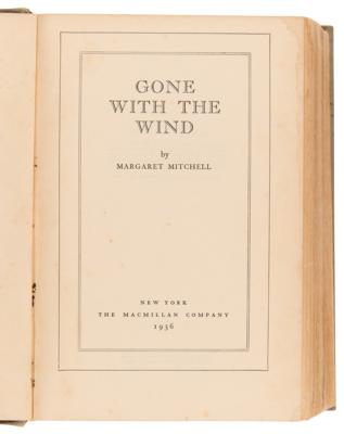 Lot #697 Margaret Mitchell Signed Book - Gone With the Wind (First edition, second printing; June 1936) - Image 5