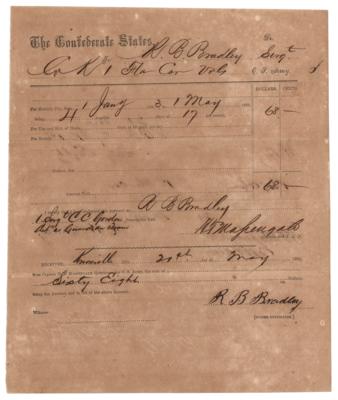 Lot #410 Confederate States Army Pay Voucher