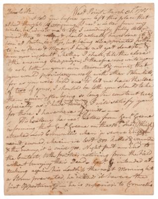 Lot #500 Nathanael Greene: Report Letter on the
