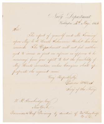 Lot #187 Gideon Welles War-Dated Letter Signed as