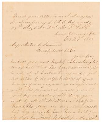Lot #406 Confederate Soldier's Letter on the Battle of Ball's Bluff - Image 1