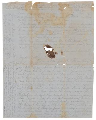 Lot #397 Confederate Soldier's Letter on a Skirmish Near Brandy Station (August 1, 1863) - Image 2
