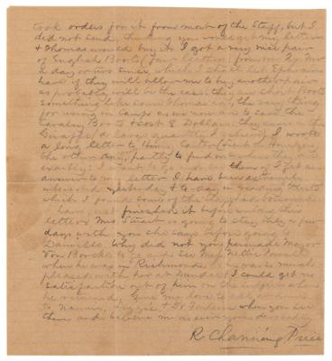 Lot #434 Confederate Soldier's Letter: Richard Channing Price, Aide-de-Camp to General J. E. B. Stuart - Image 3