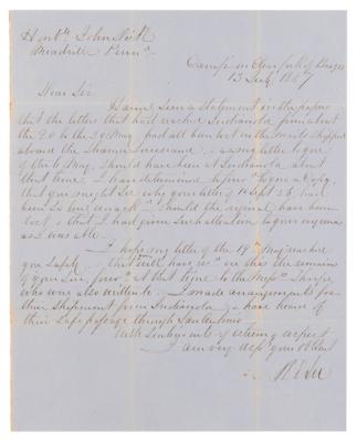 Lot #417 Robert E. Lee Autograph Letter Signed, Written from Texas as Second-in-Command of the 2nd Cavalry Regiment (1857) - Image 1