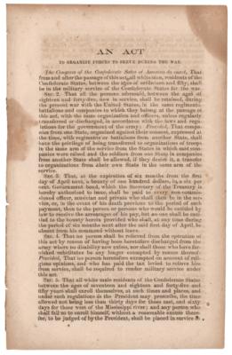 Lot #407 Third Confederate Conscription Act - Image 1