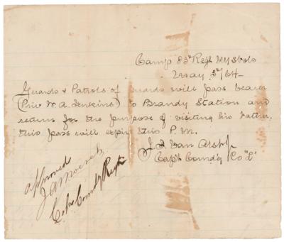 Lot #427 Union Generals: John C. Robinson and Richard Coulter War-Dated Endorsements - Image 2