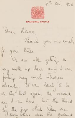 Lot #207 Queen Elizabeth II Autograph Letter Signed, Updating Her Midwife on the Health of Her Babies: Prince Charles and Princess Anne - Image 2