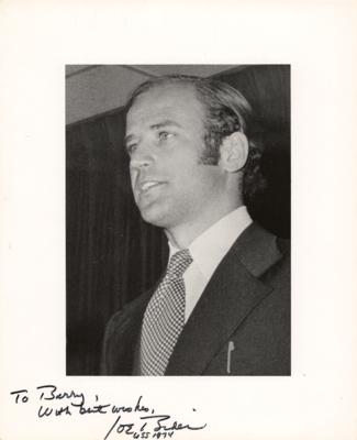 Lot #62 Joe Biden Early Signed Photograph (1974) to "Barry" - Image 1