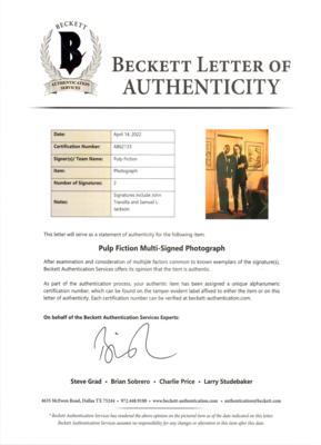 Lot #1044 Pulp Fiction: John Travolta and Samuel L. Jackson Oversized Signed Photograph - Image 2