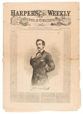 Lot #265 John Wilkes Booth: Harper's Weekly from April 29, 1865 - Image 1