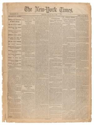 Lot #528 Defeat of Robert E. Lee: New York Times from May 9, 1864 - Image 1