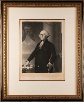 Lot #155 George Washington Oversized Engraving by Gilbert Stuart/William Sartain (1898) - Image 2
