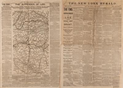 Lot #530 Robert E. Lee's Surrender: New York Herald from April 10, 1865 - Image 1