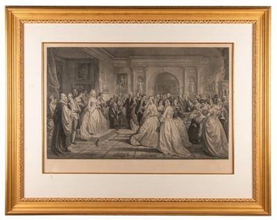 Lot #157 Martha Washington: Lady Washington's Reception Oversized Engraving by A. H. Ritchie/D. Huntington - Image 2