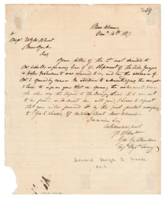 Lot #542 George G. Meade Early Autograph Letter Signed as a 21-Year-Old Surveyor - Image 1