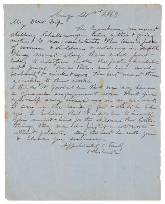 Lot #413 Daniel H. Hill Autograph Letter Signed Describing the Second Battle of Chattanooga - Image 1