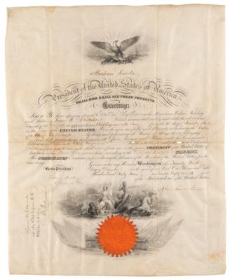 Lot #21 Abraham Lincoln Civil War-Dated Document Signed as President for a "Chief Engineer in the Navy" - Image 2