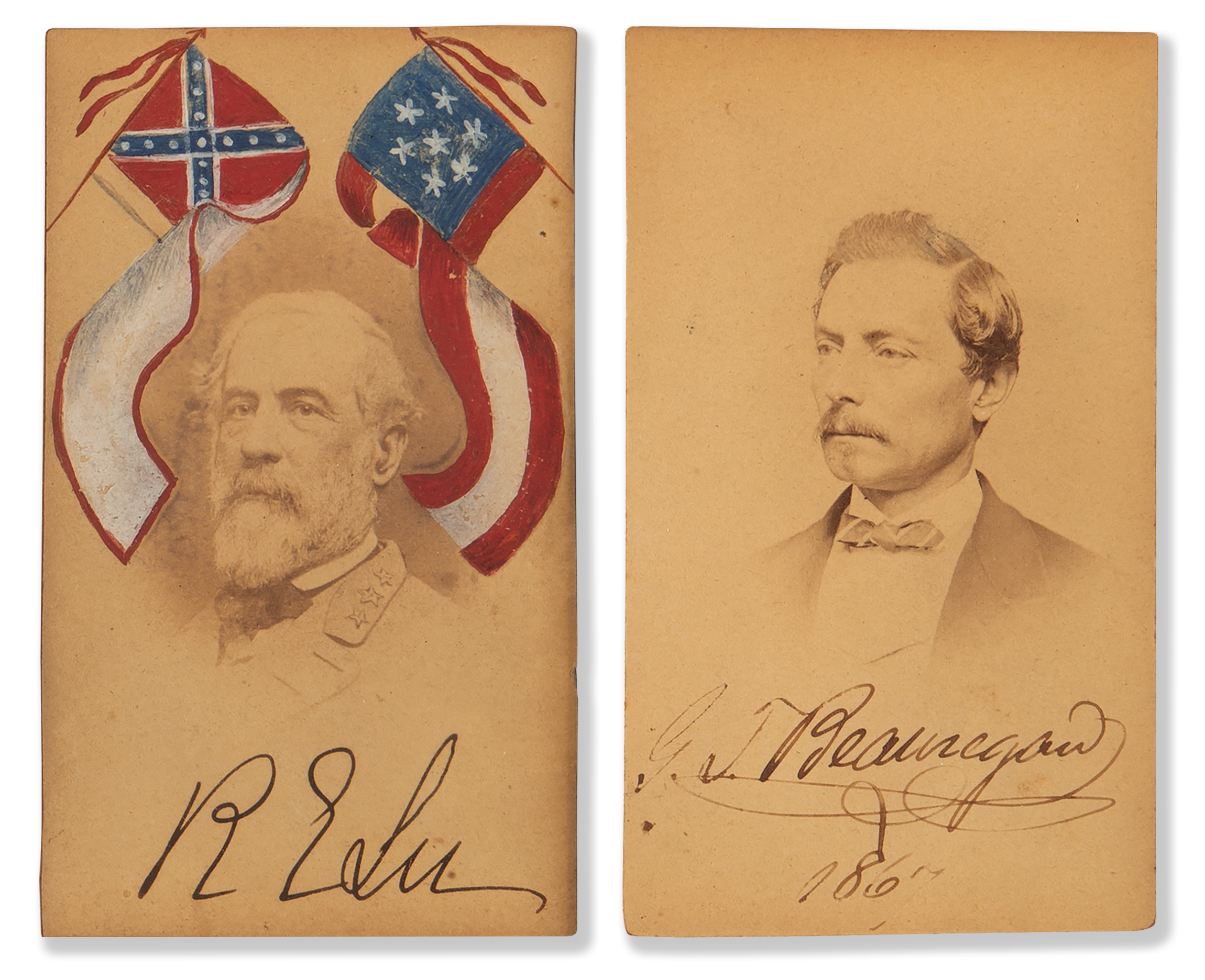 Lot #420 Robert E. Lee and P. G. T. Beauregard (2) Signed Photographs - Image 1