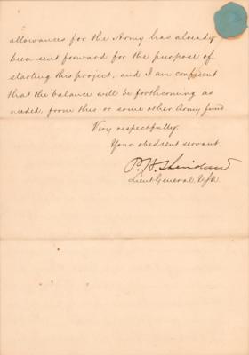 Lot #565 Philip H. Sheridan Letter Signed to Governor of the Wyoming Territory - Image 3
